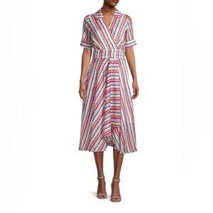 Milly Watercolor Stripe Midi Dress 2 Professional Classic Colorful Modern